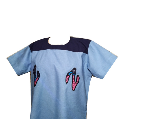 Blue Adinkra shirt